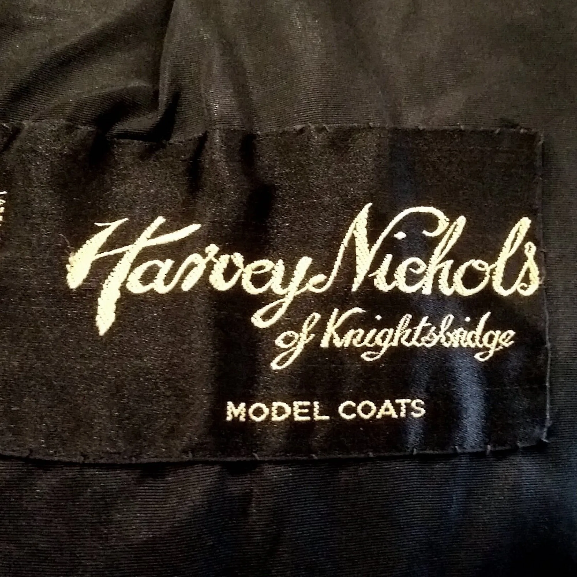 ARCHIVE - 1950s Harvey Nichols Black Silk Evening Swing Duster Coat 1950s