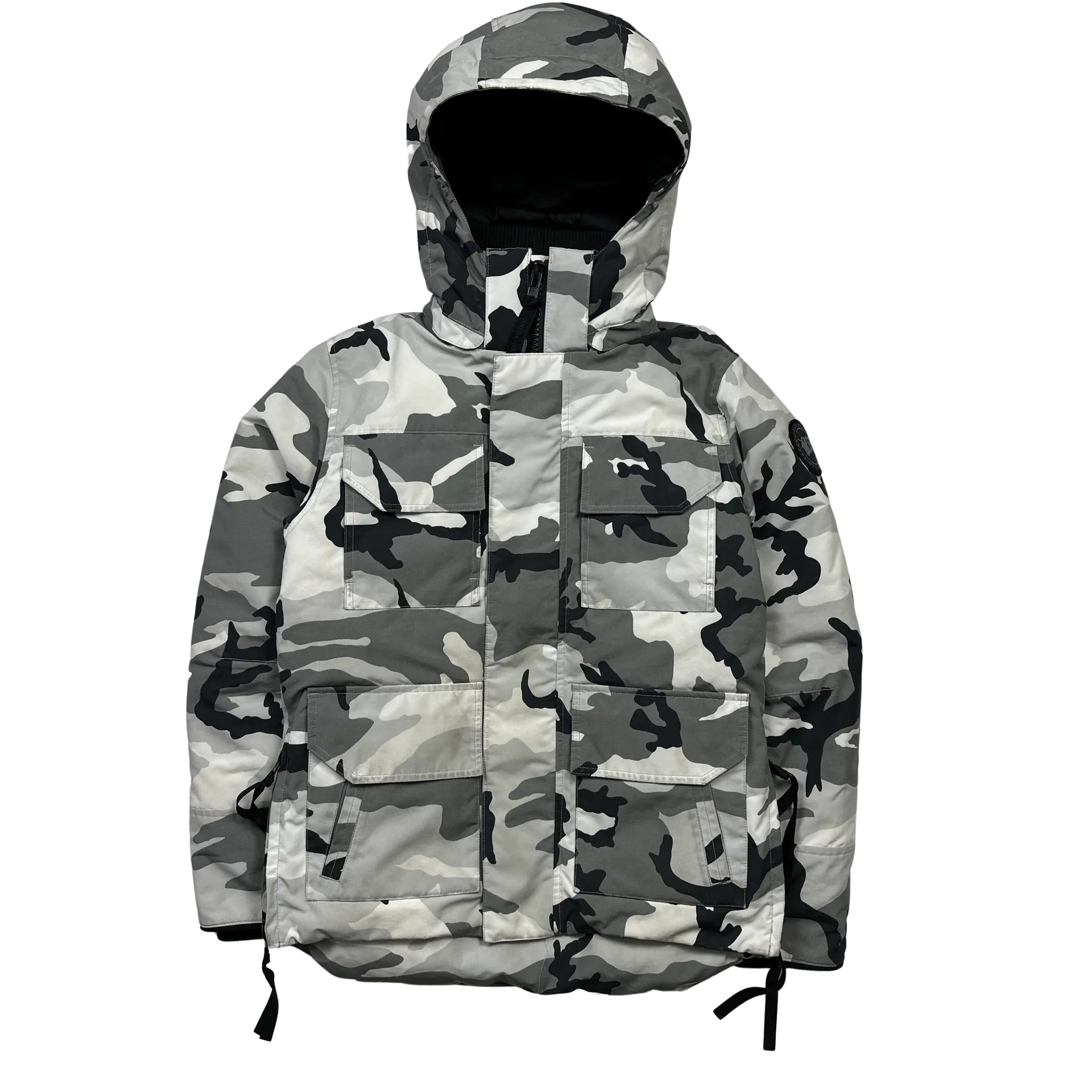Canada Goose Black Label White Snow Camo Down Filled Parka - Small