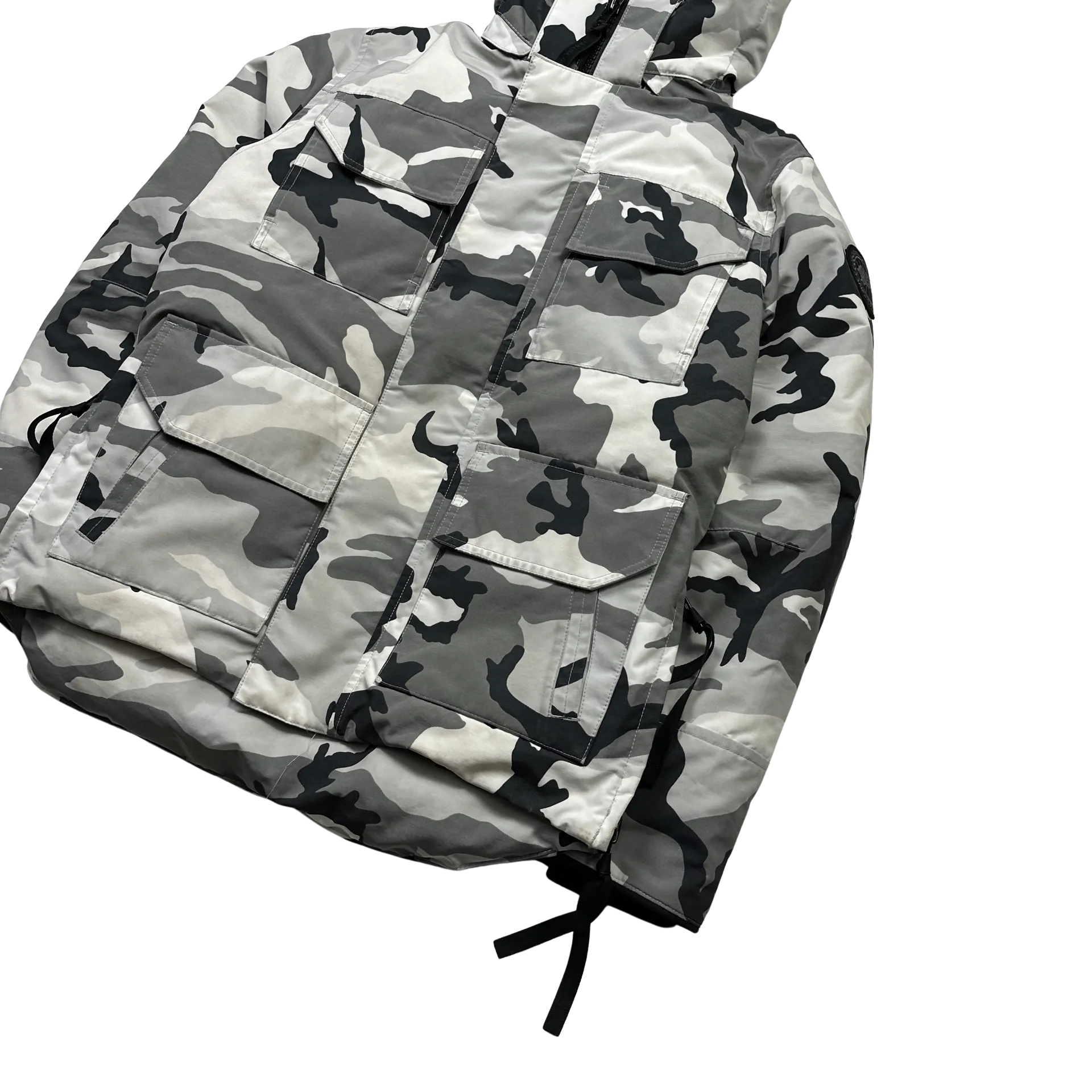 Canada Goose Black Label White Snow Camo Down Filled Parka - Small