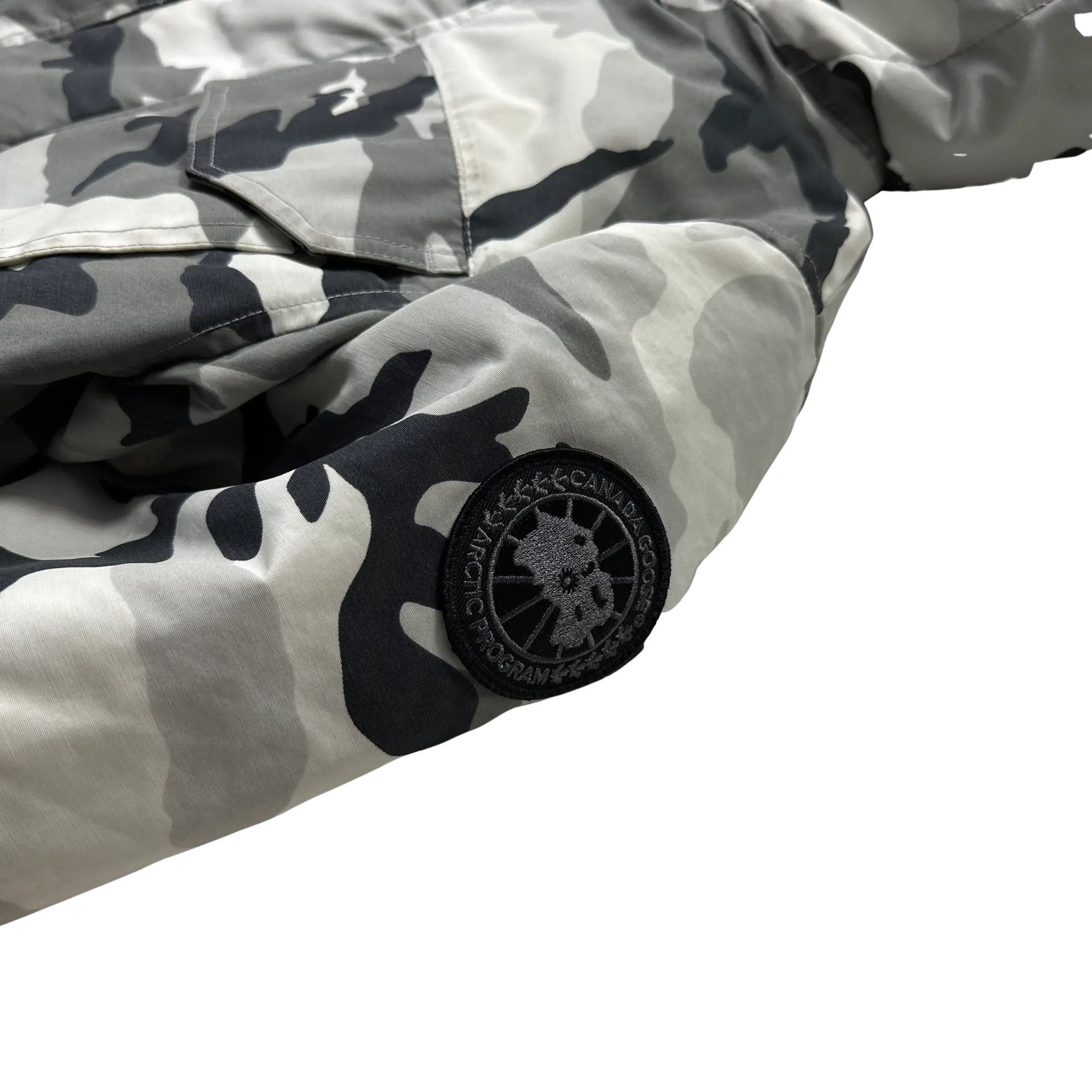 Canada Goose Black Label White Snow Camo Down Filled Parka - Small