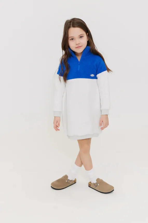 Crew Kids Blue Sherpa Dress