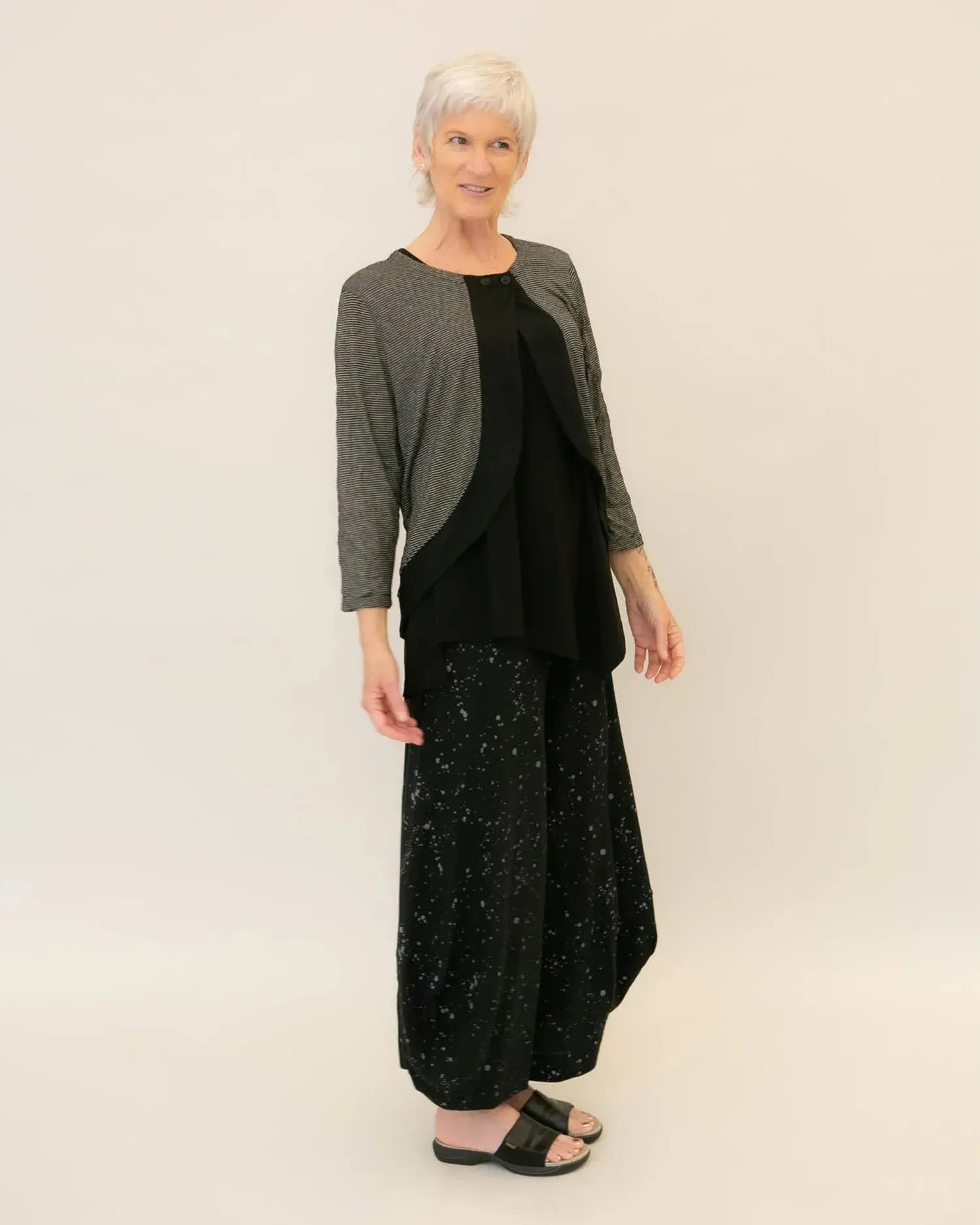 Crinkle Bolero Jacket, Black