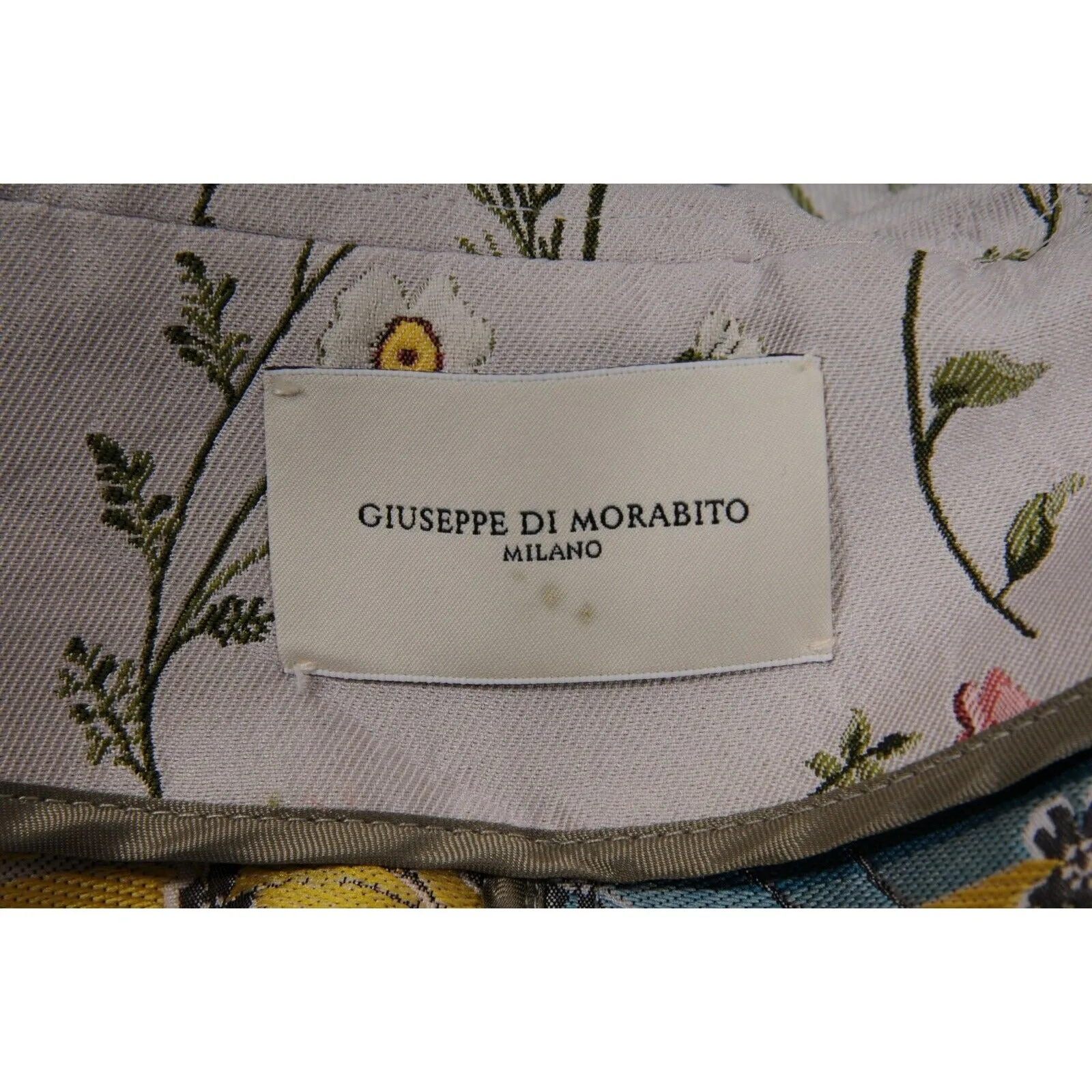 Di Morabito Double Breasted Floral Trench Coat IT 50 Tan Long Jakcet