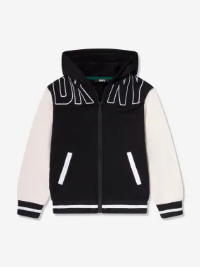 DKNY Boys Logo Zip Up Top in Black