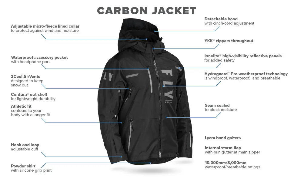 Fly Racing Adult Carbon Snow Jacket