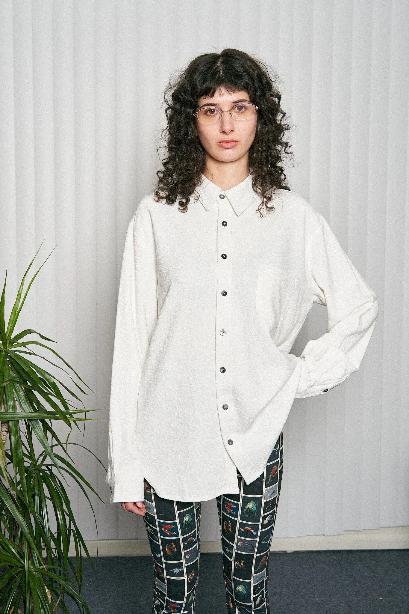 Front and Back Linen Shirt Jacket White