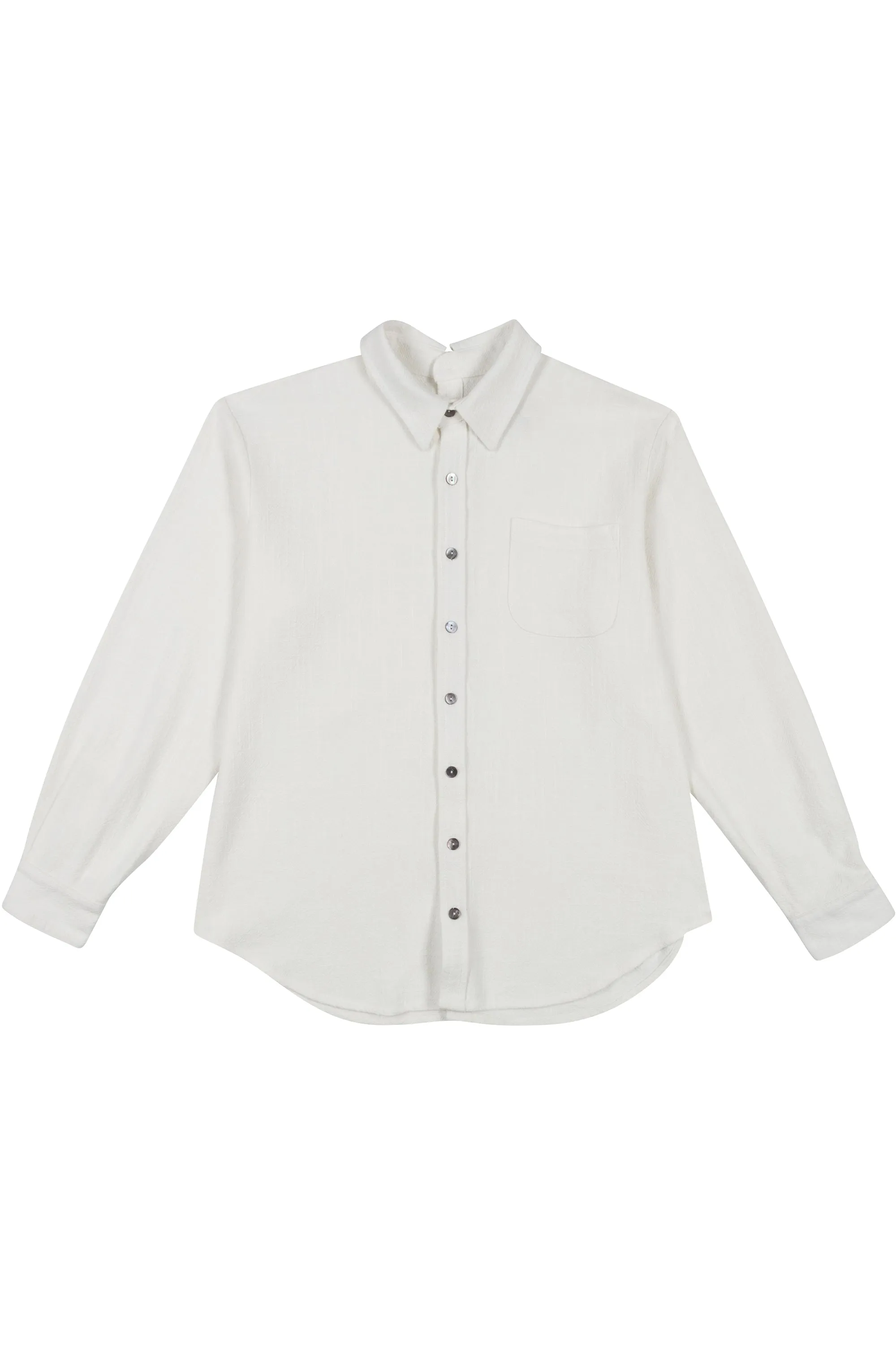 Front and Back Linen Shirt Jacket White