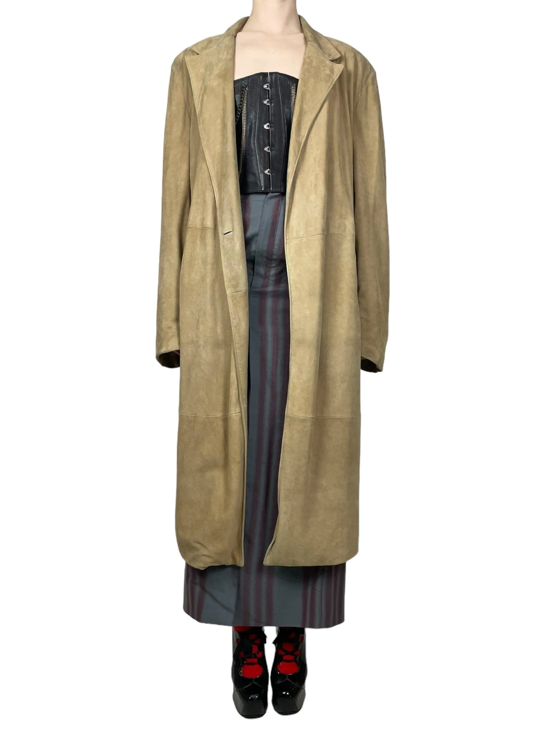 Gianni Versace mens suede trench coat