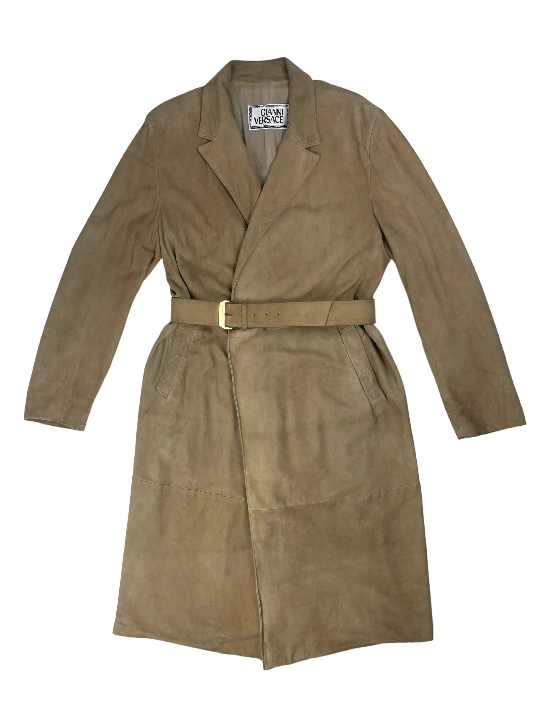 Gianni Versace mens suede trench coat