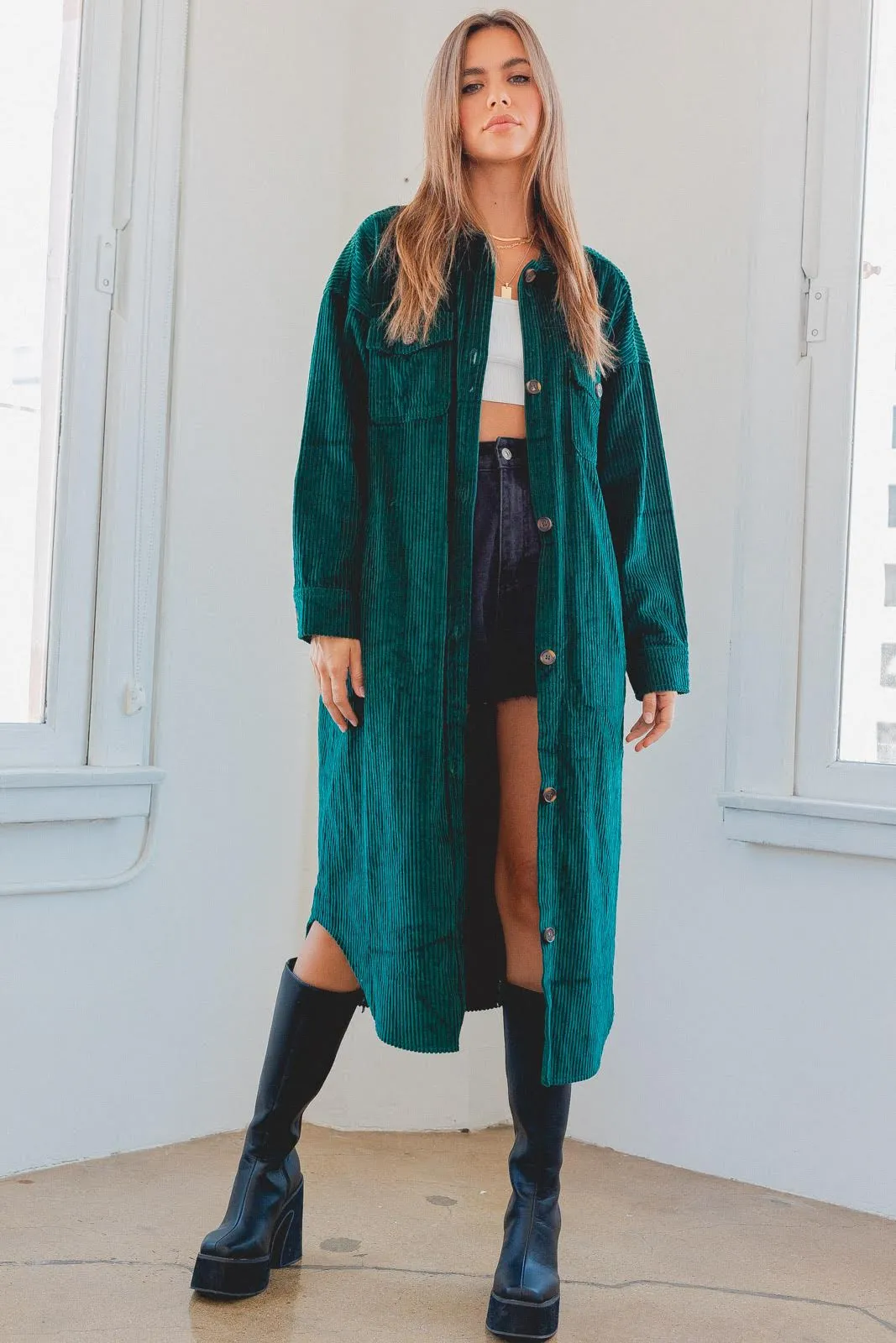 green to the maxi jacket
