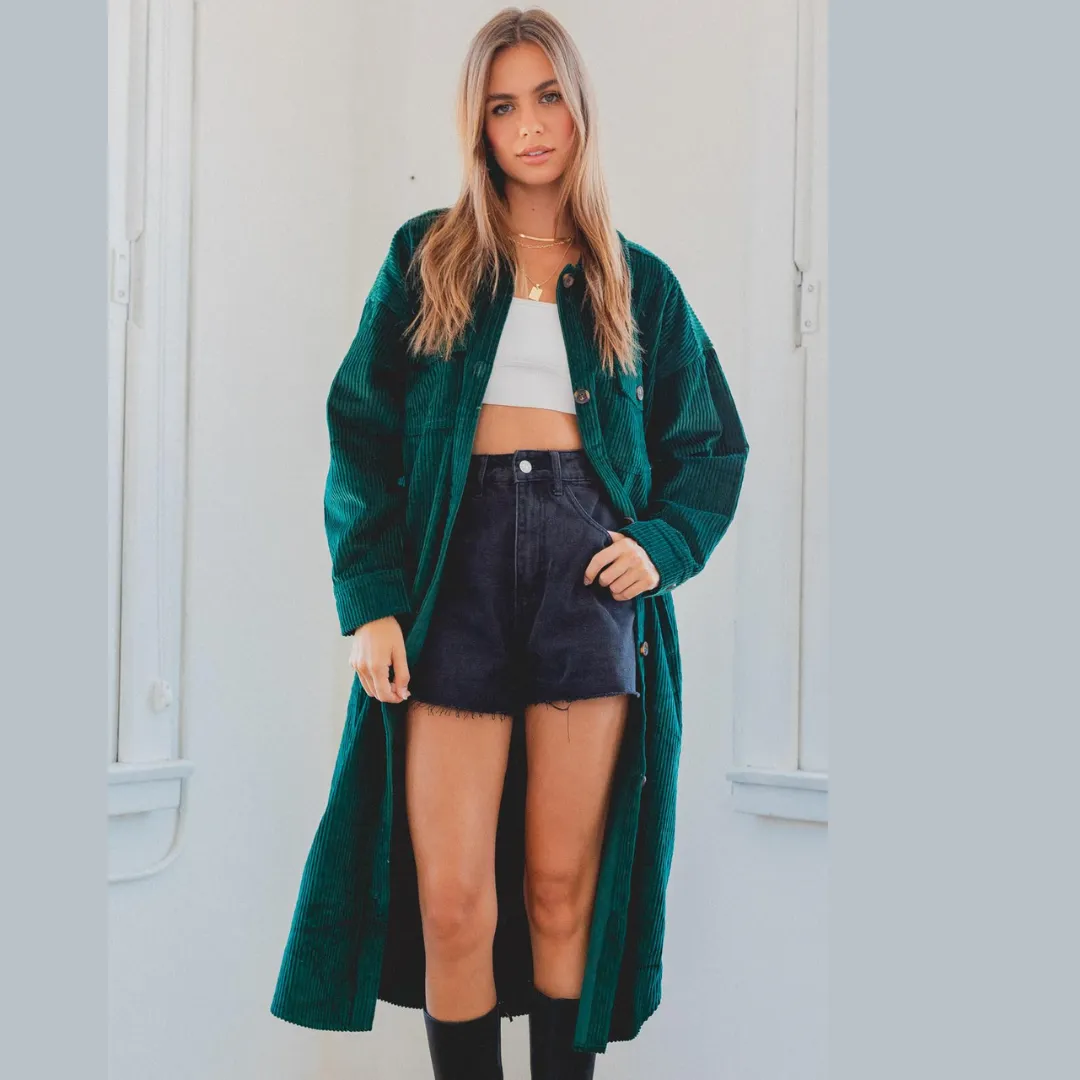 green to the maxi jacket