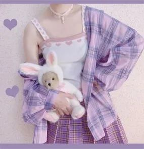 Heart Camisole Tank Tops Kawaii Academia Y2K Cottagecore Coquette Fairycore Dollette Princesscore