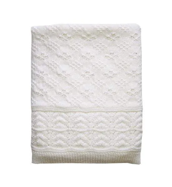 Heirloom Baby Vintage Inspired Merino Baby Shawl - Bianco