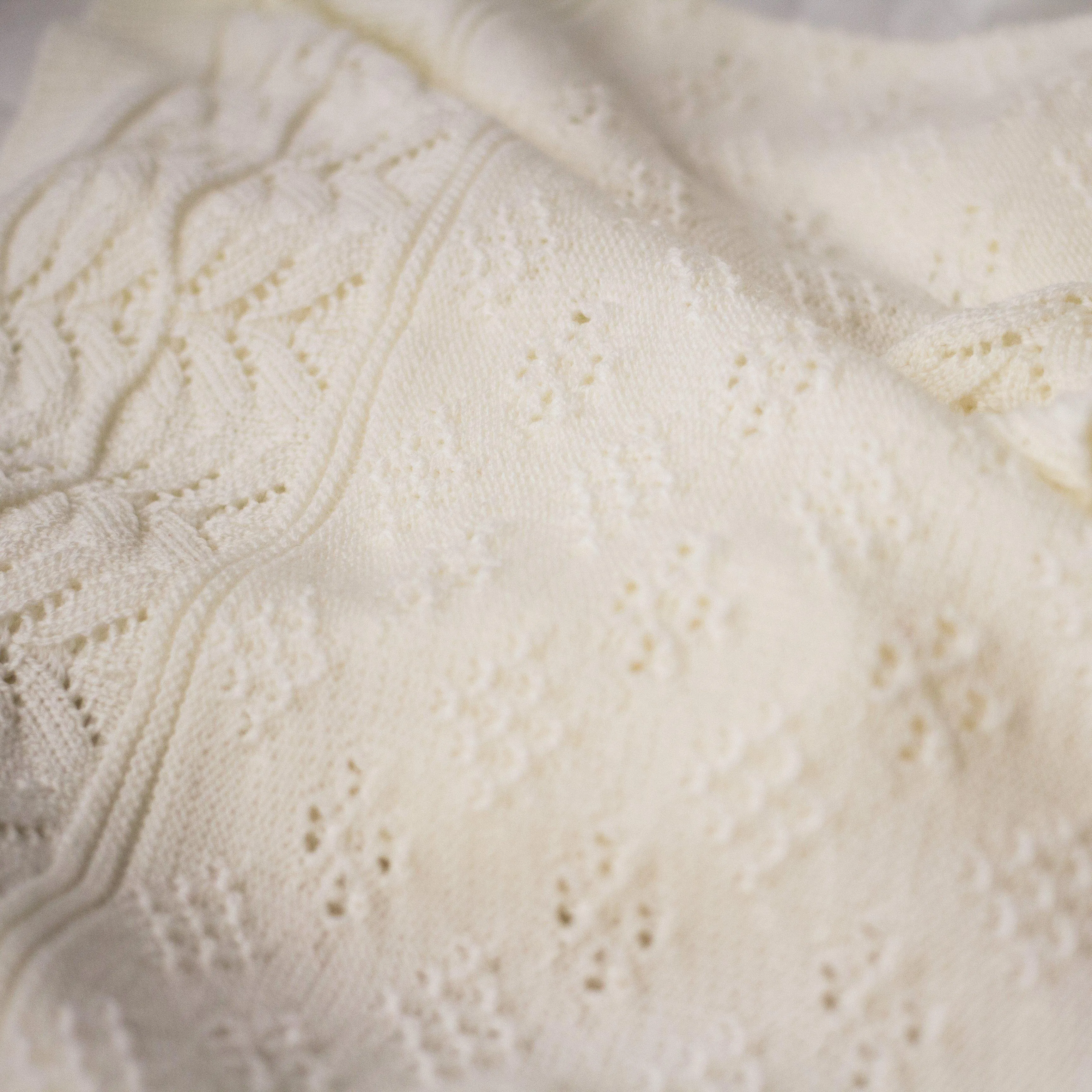 Heirloom Baby Vintage Inspired Merino Baby Shawl - Bianco