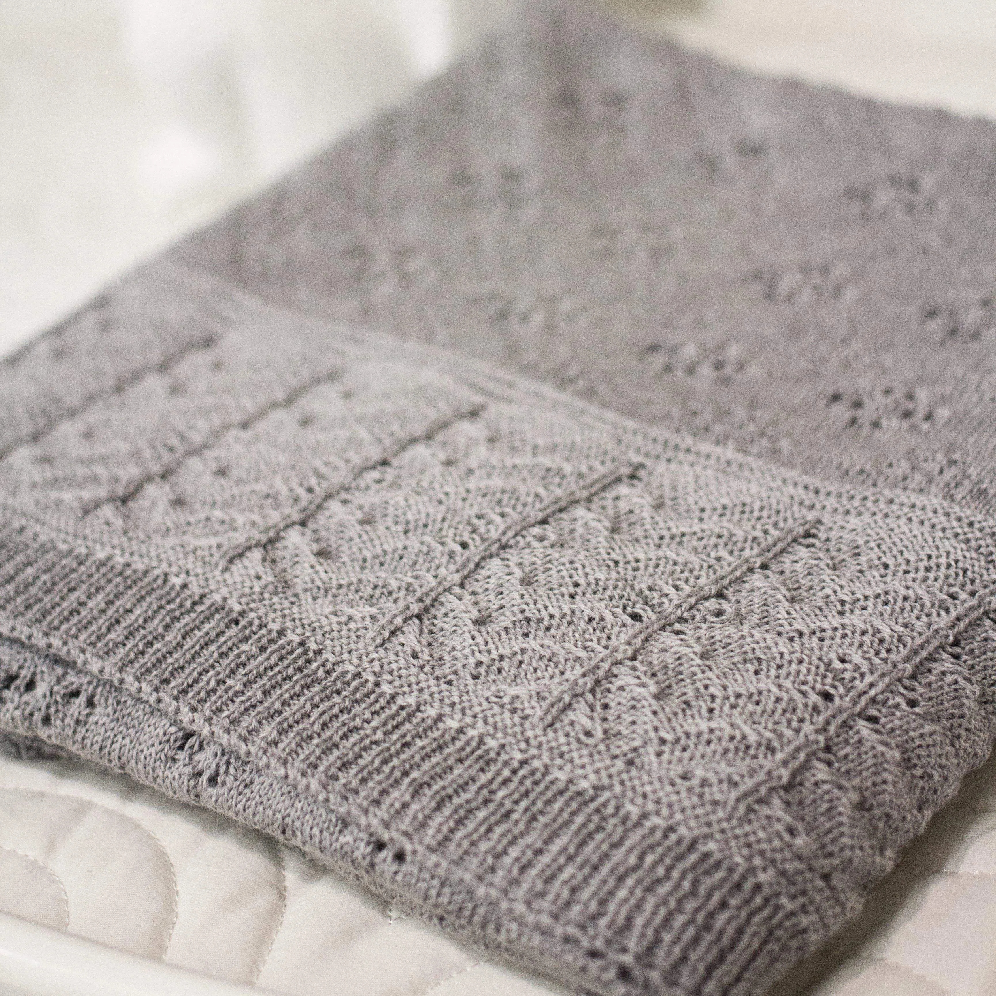 Heirloom Baby Vintage Inspired Merino Baby Shawl - Cygnet Grey