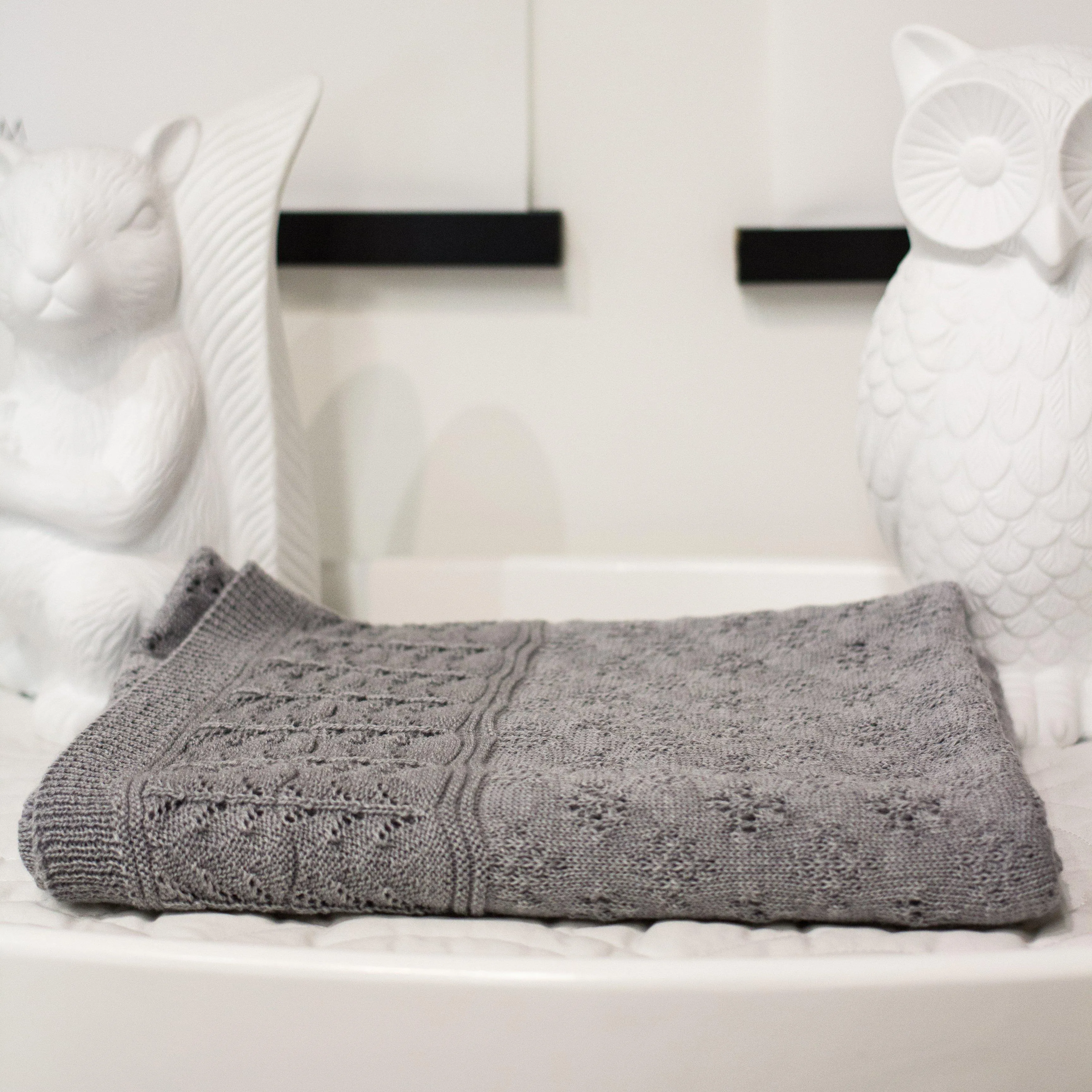 Heirloom Baby Vintage Inspired Merino Baby Shawl - Cygnet Grey