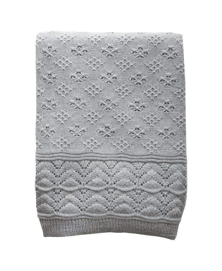 Heirloom Baby Vintage Inspired Merino Baby Shawl - Cygnet Grey