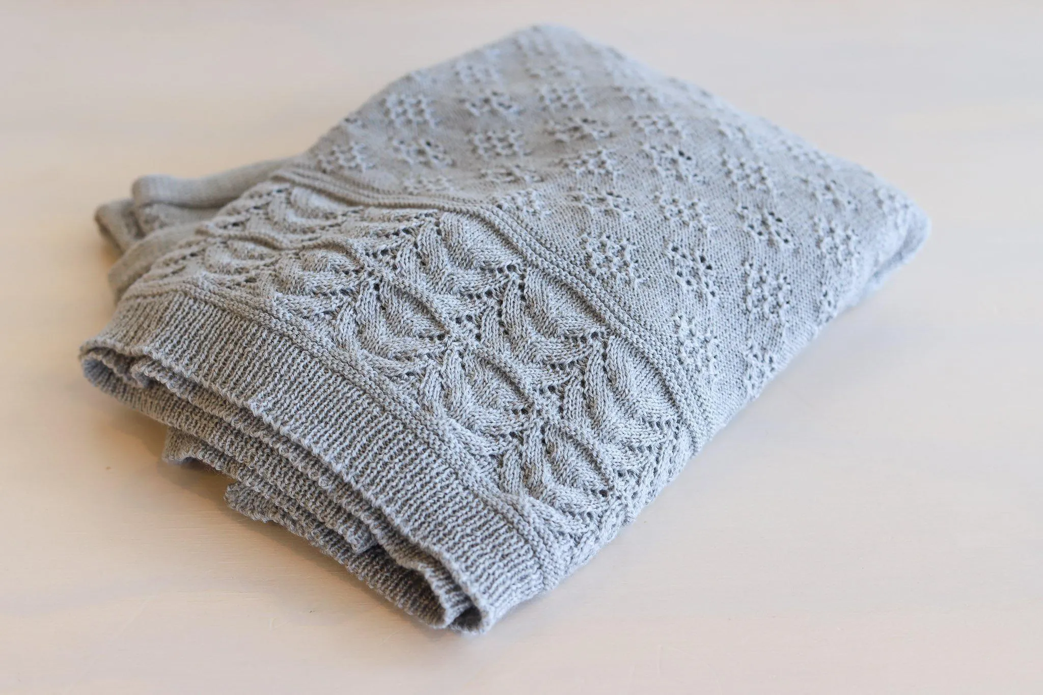 Heirloom Baby Vintage Inspired Merino Baby Shawl - Cygnet Grey