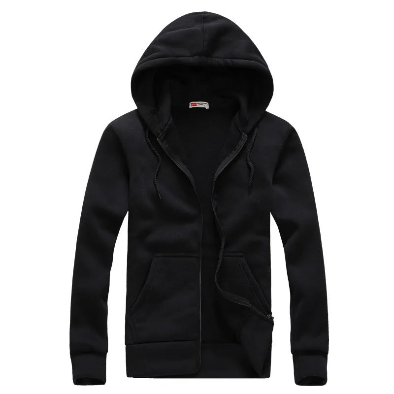Hooded Pocket Zipper Matching Cardigan Hoodie