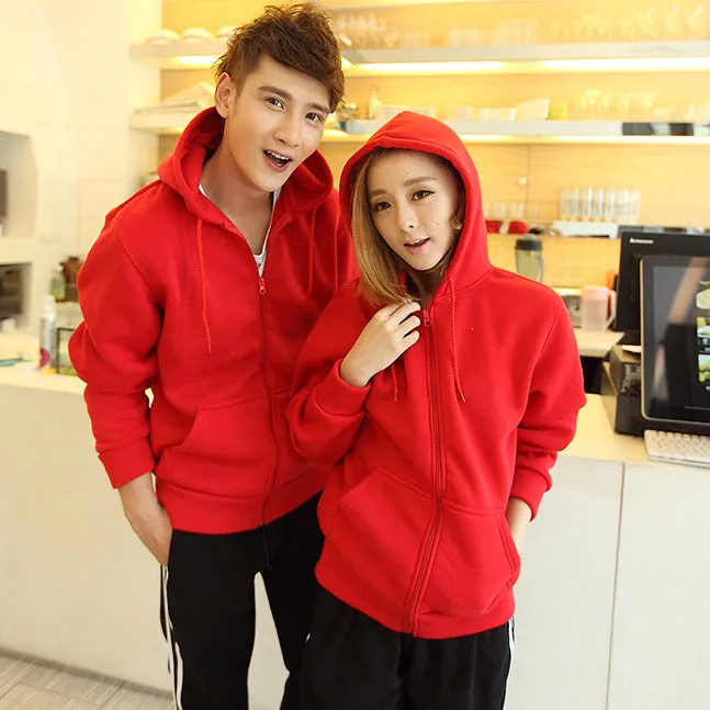 Hooded Pocket Zipper Matching Cardigan Hoodie