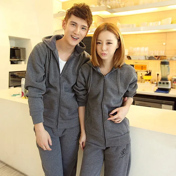 Hooded Pocket Zipper Matching Cardigan Hoodie