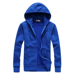 Hooded Pocket Zipper Matching Cardigan Hoodie