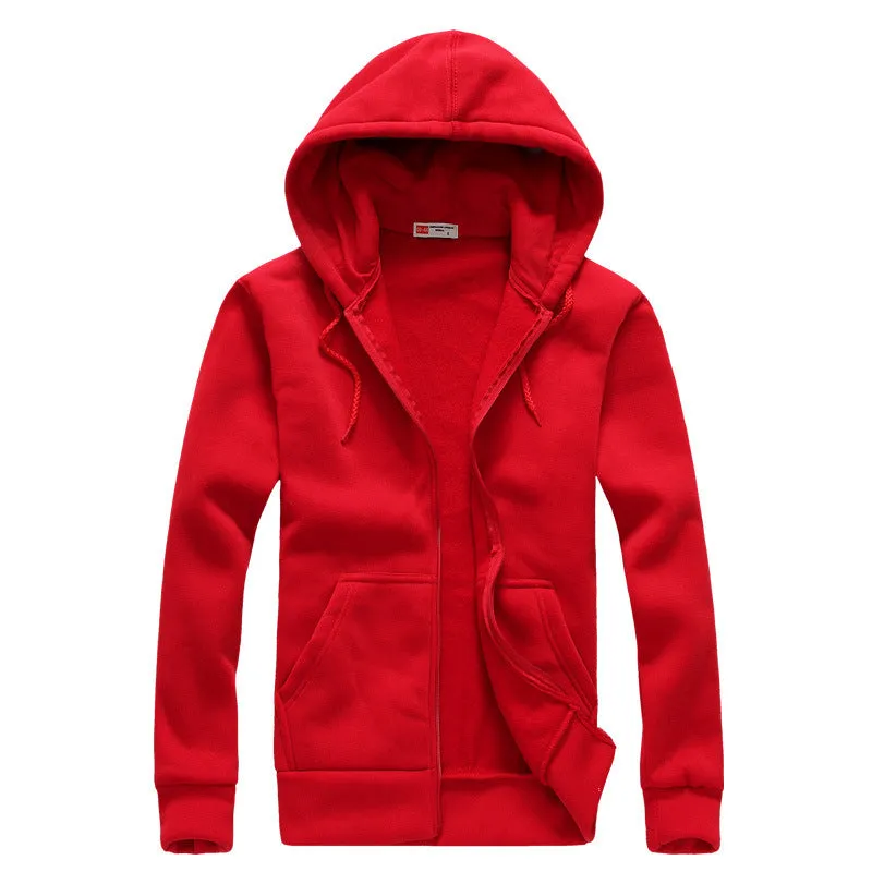 Hooded Pocket Zipper Matching Cardigan Hoodie