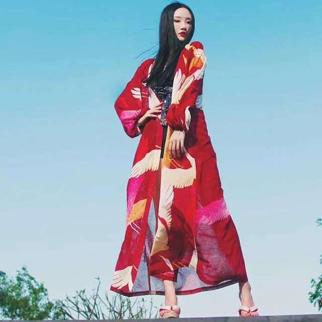 Japanese Silk Sheer Kimono Cardigan