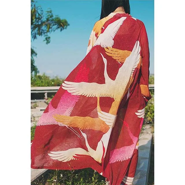 Japanese Silk Sheer Kimono Cardigan
