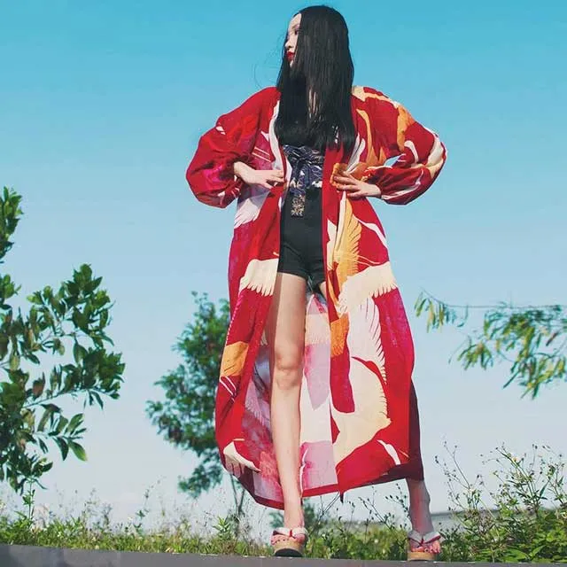 Japanese Silk Sheer Kimono Cardigan