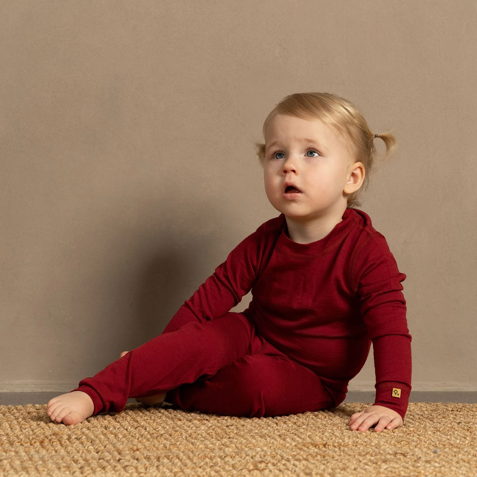 Kids' 160 Long Sleeve & Bottom 2-Piece Royal Cherry