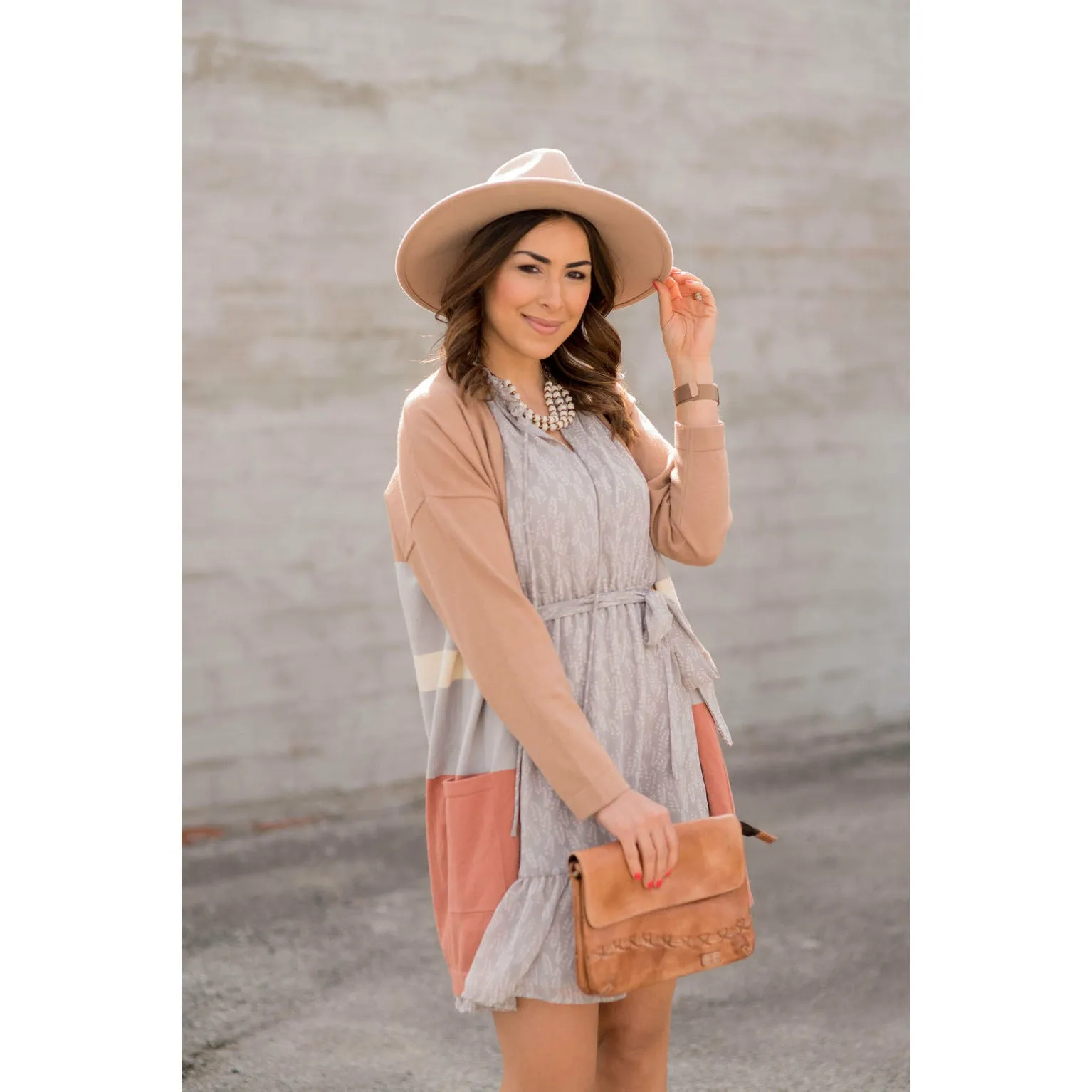 Leaf Printed Ruffled Tie Dress