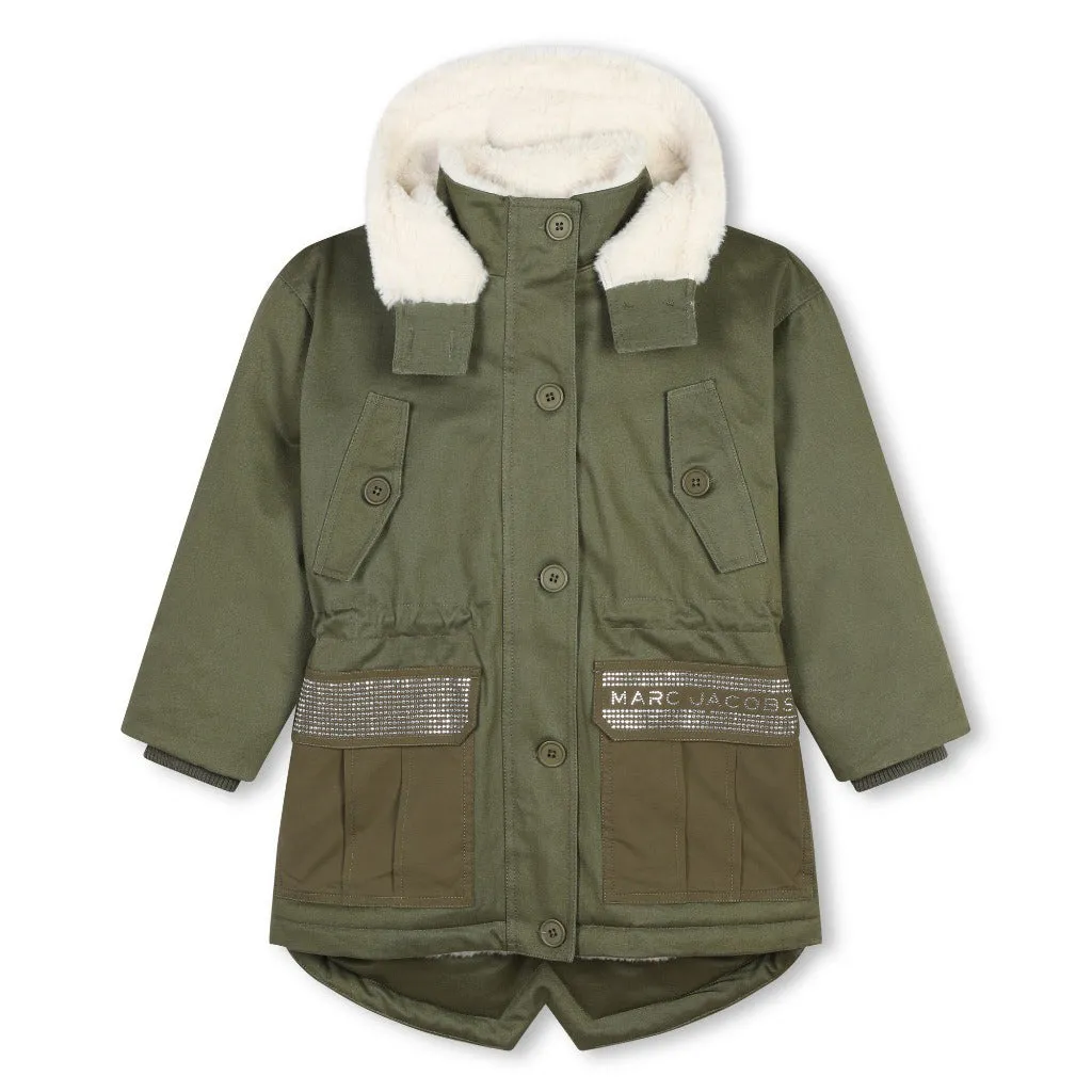 Little Marc Jacobs Strass Logo Parka