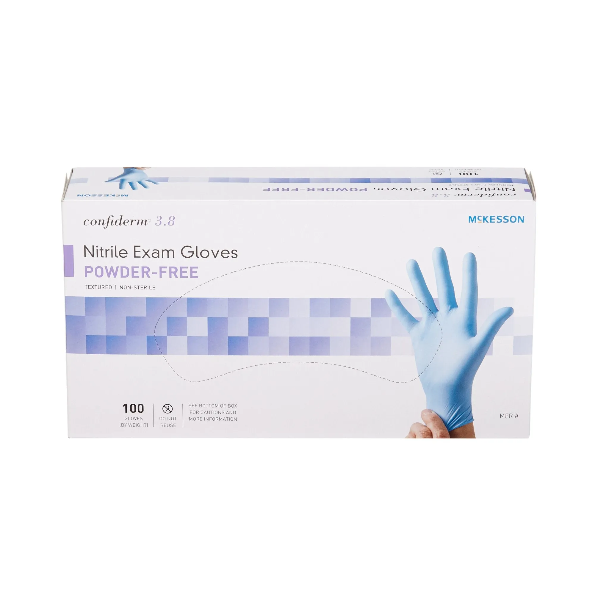 McKesson Confiderm® 3.8 Nitrile Exam Glove, Large, Blue