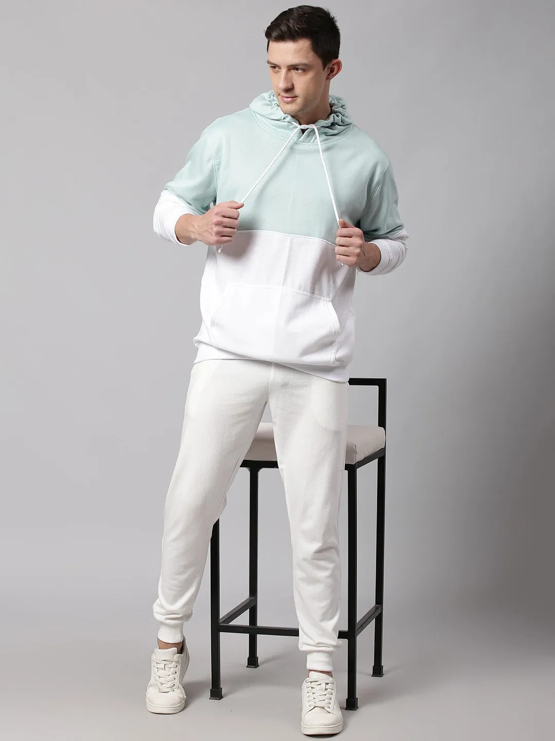 Mens Long-Sleeve Hoodie - Lightweight Casual Winterwear  (Sage Green)