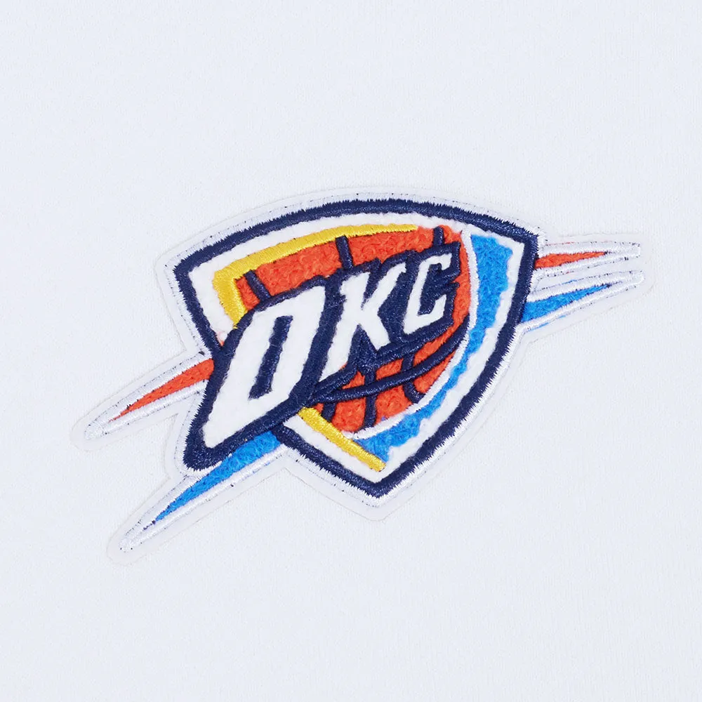 NBA OKLAHOMA CITY THUNDER CLASSIC WOMEN'S CROPPED PO HOODIE (WHITE)
