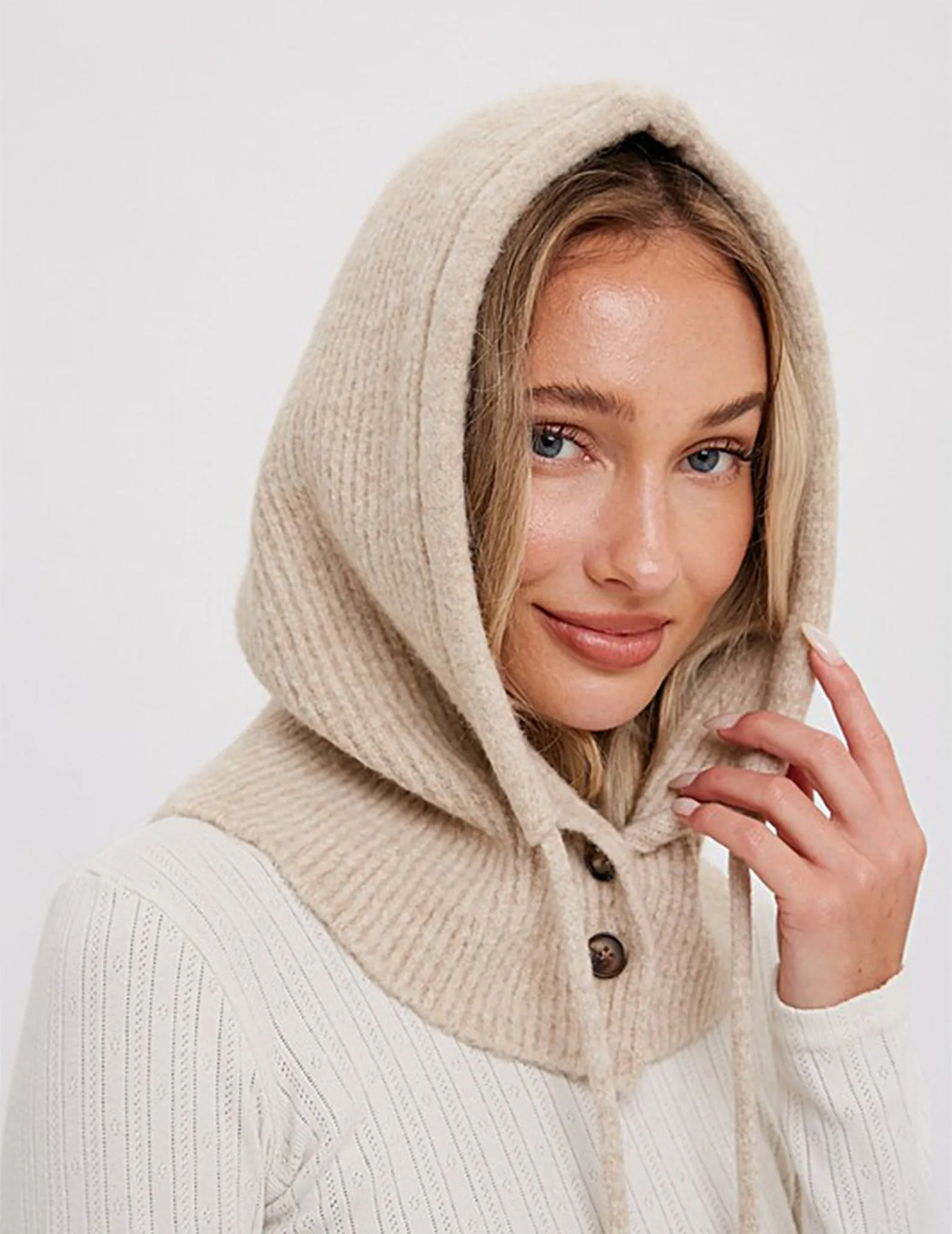 Nova Buttoned Drawstring Balaclava