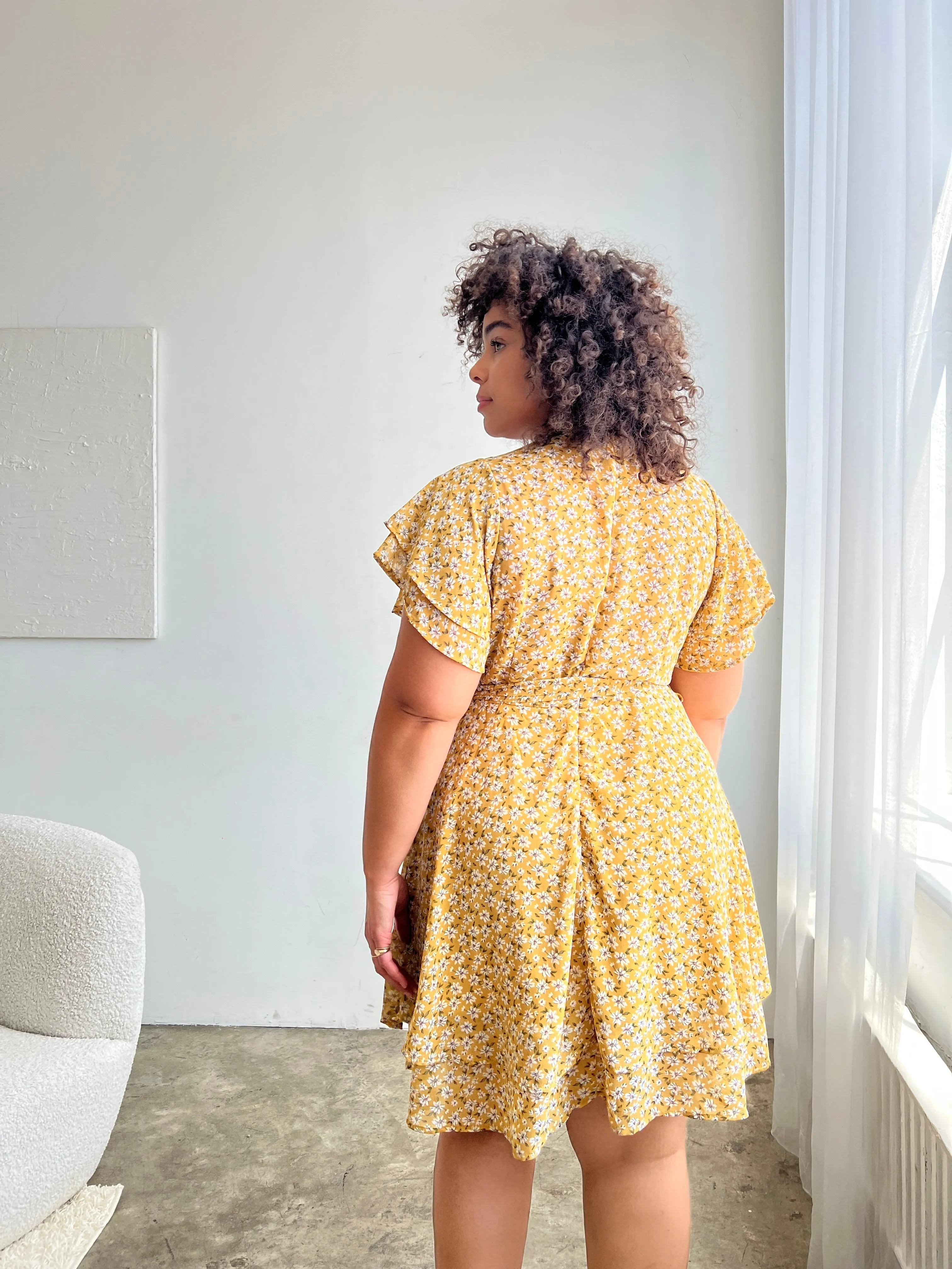 Plus Size Daisies Belted Sundress