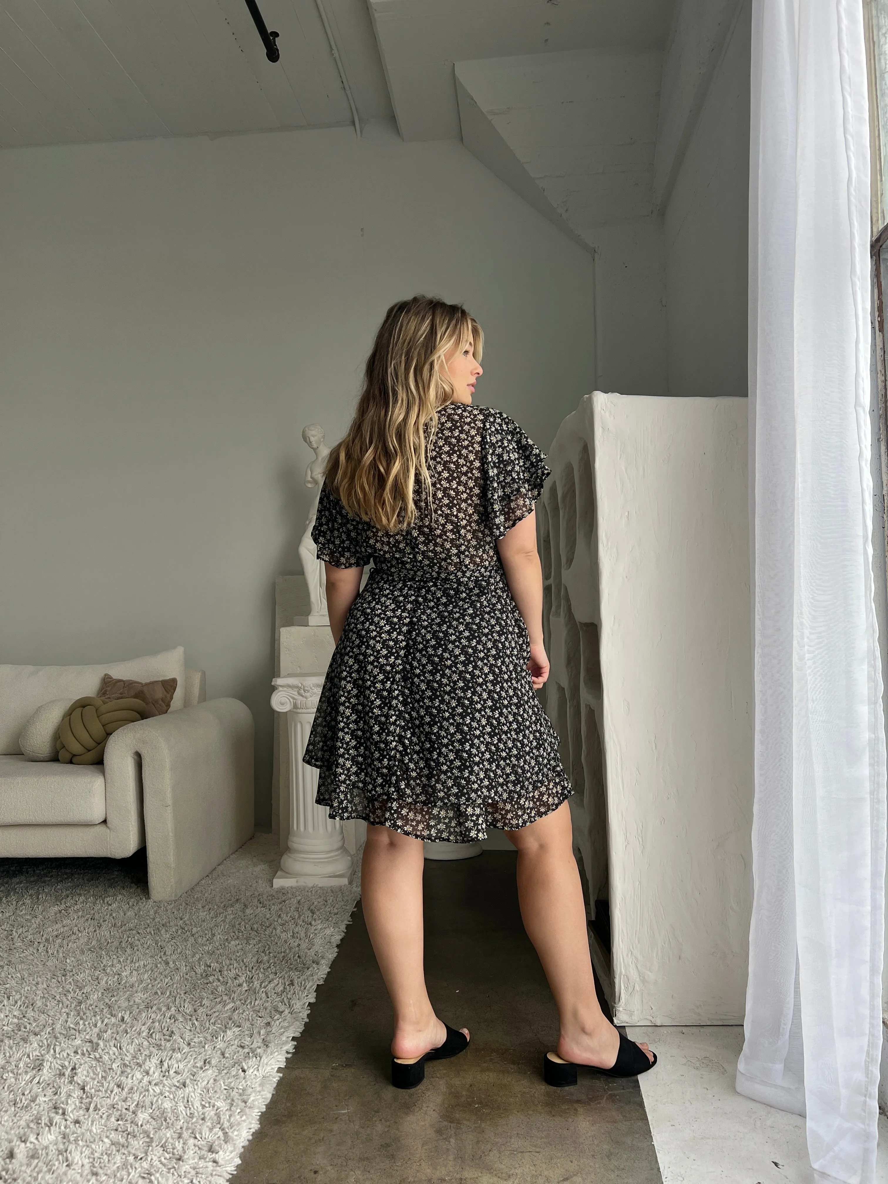 Plus Size Daisies Belted Sundress
