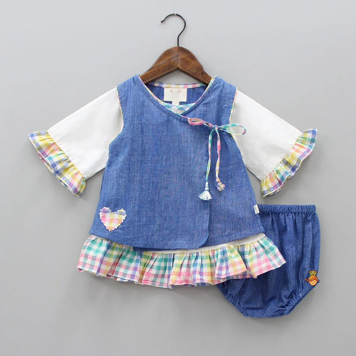Pre Order: Dress With Angarkha Jacket And Bloomer