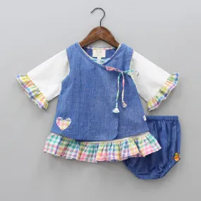 Pre Order: Dress With Angarkha Jacket And Bloomer