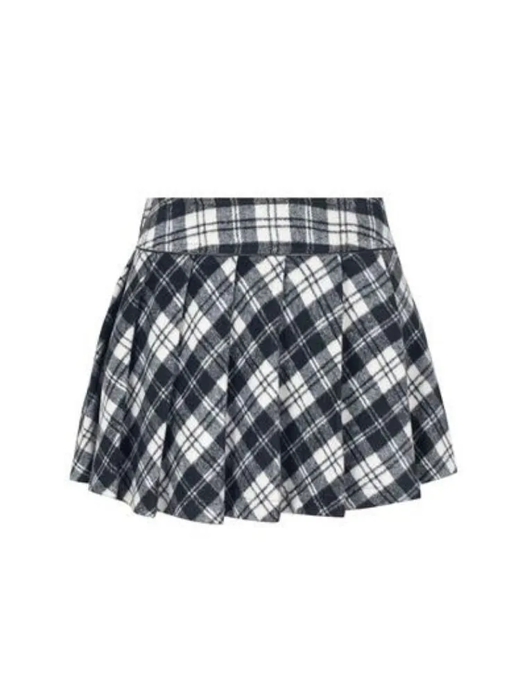 Punk night plaid jacket and pleated skirt【s0000004097】