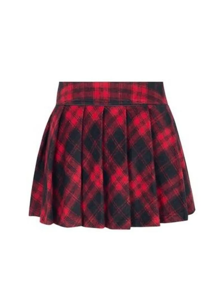 Punk night plaid jacket and pleated skirt【s0000004097】