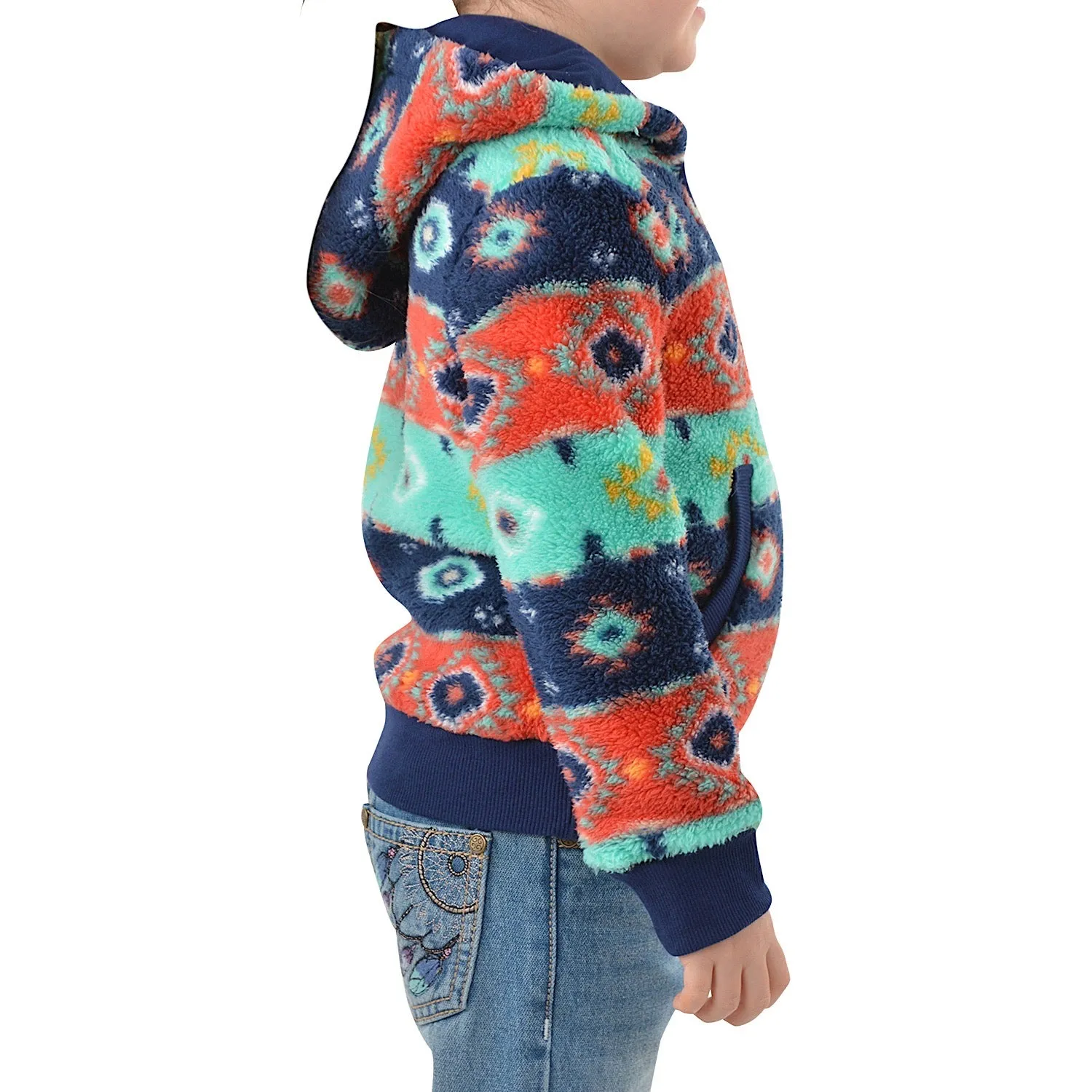Pure Western Girl's Cailan Zip Up Hoodie-Navy/Multi