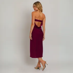 red wine supernova strapless dress