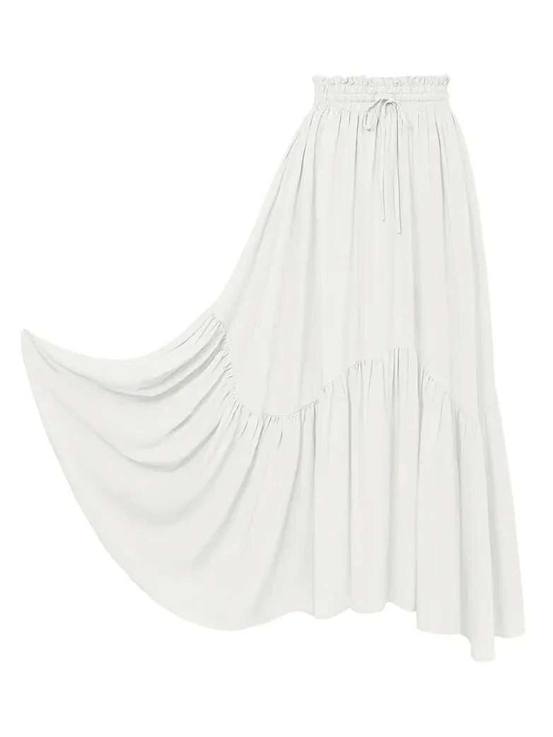 Renaissance Irregular Hem Flared Swing Pocket Skirt