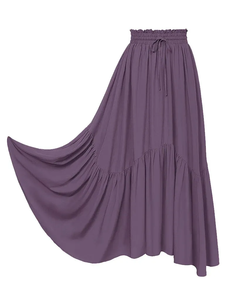 Renaissance Irregular Hem Flared Swing Pocket Skirt