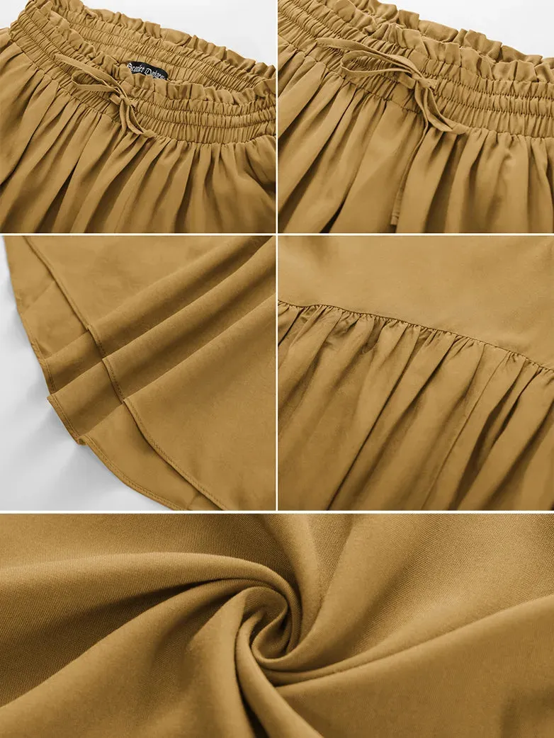 Renaissance Irregular Hem Flared Swing Pocket Skirt