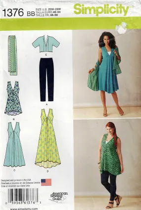 Simplicity 1376 Womens Plus Size Summer Capsule Wardrobe Out Of Print Sewing Pattern Size 20W - 28W UNCUT Factory Folded
