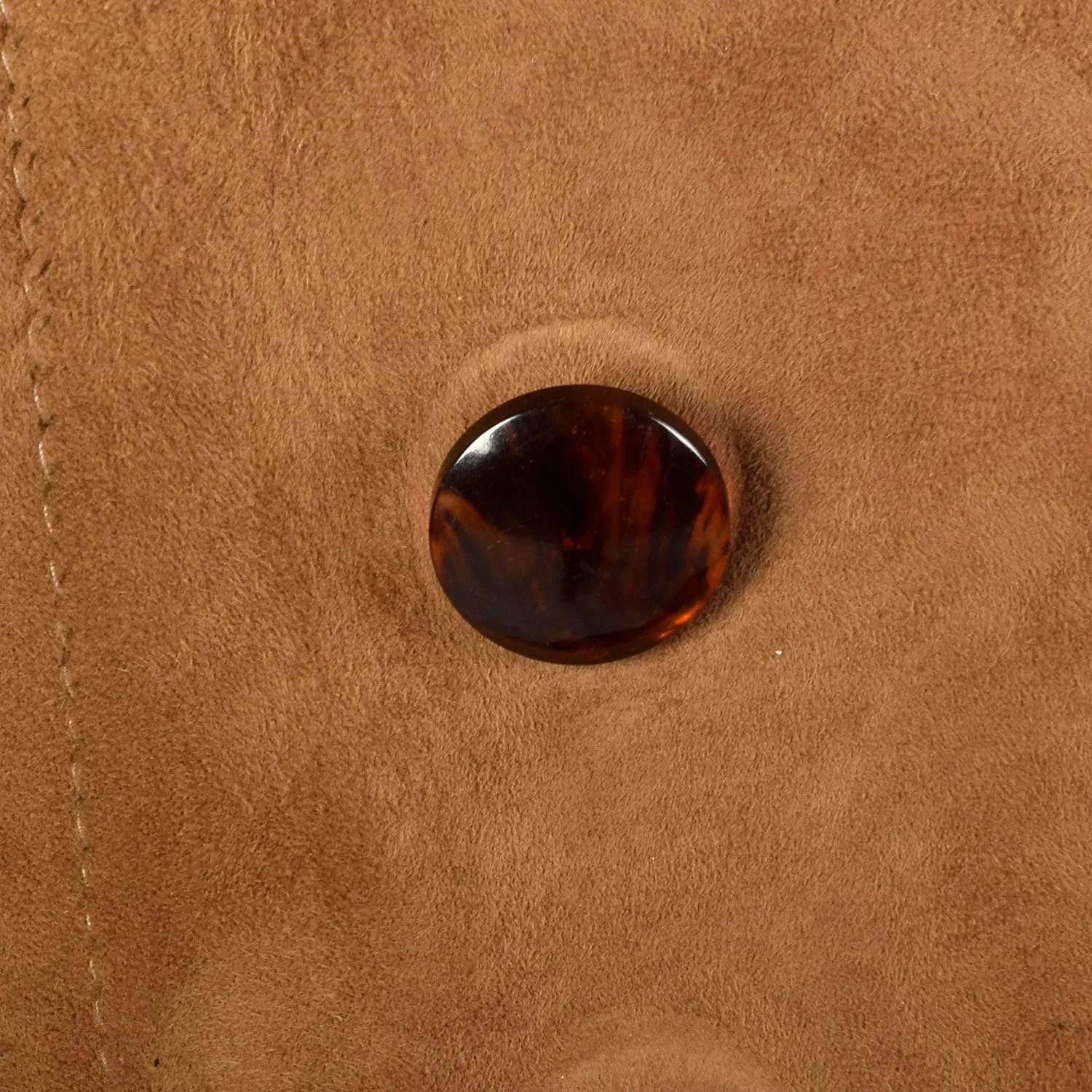 Small 1960s Mod Trench Coat Suede Leather Double Breasted Jacket